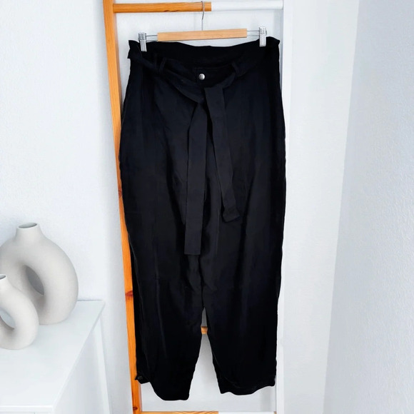 Johnny Was Pete & Greta Jackie Utility Pants Black Tie Belt Tapered Jogger 14 - Picture 3 of 15
